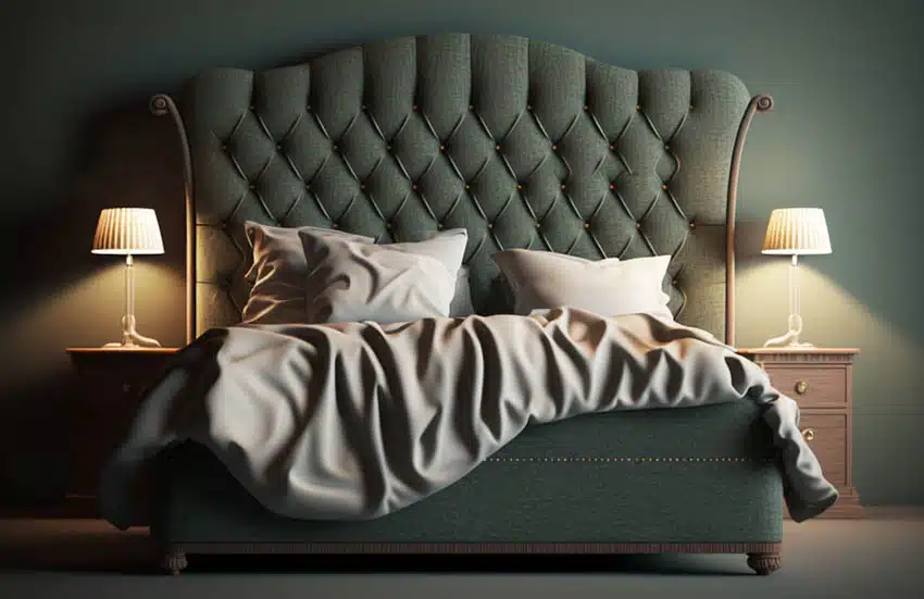 Upholstered bed headboard and footboard