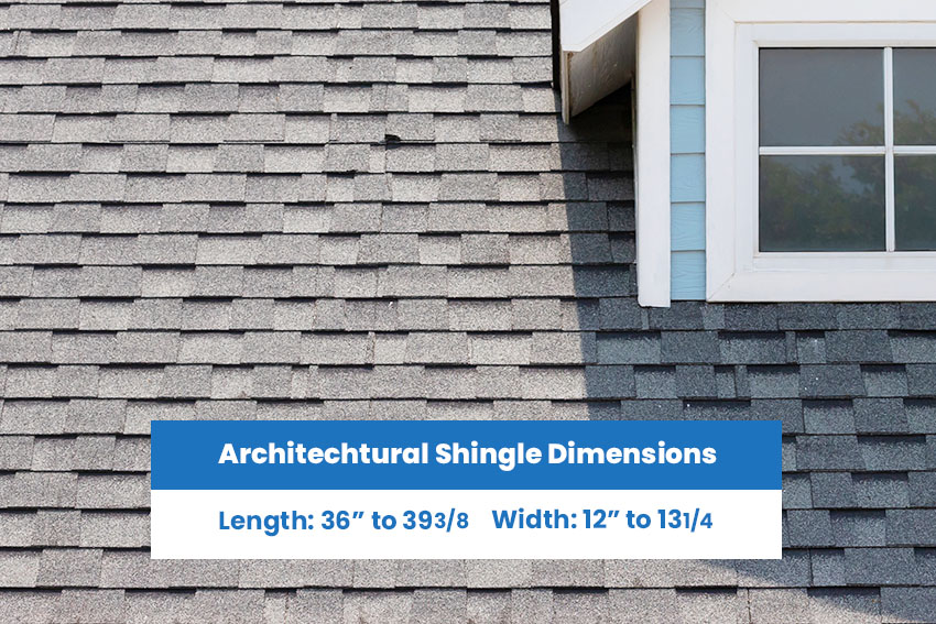 Architechtural shingle dimensions