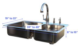 Double Kitchen Sink Dimensions Di 265x155 