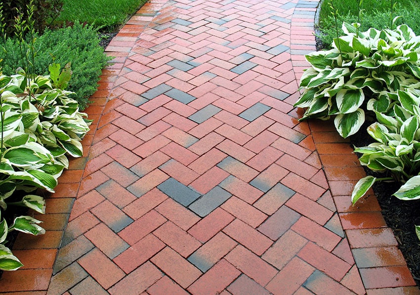 Garden brick walkway permeable pavers