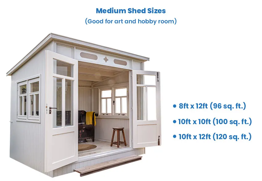 Medium shed or hobby room sizes