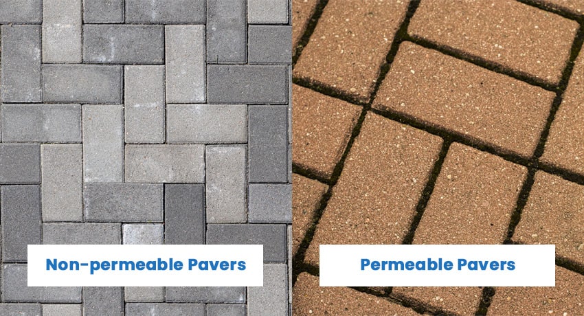 Non-permeable paver vs permeable pavers