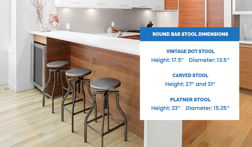 Round bar stool dimensions