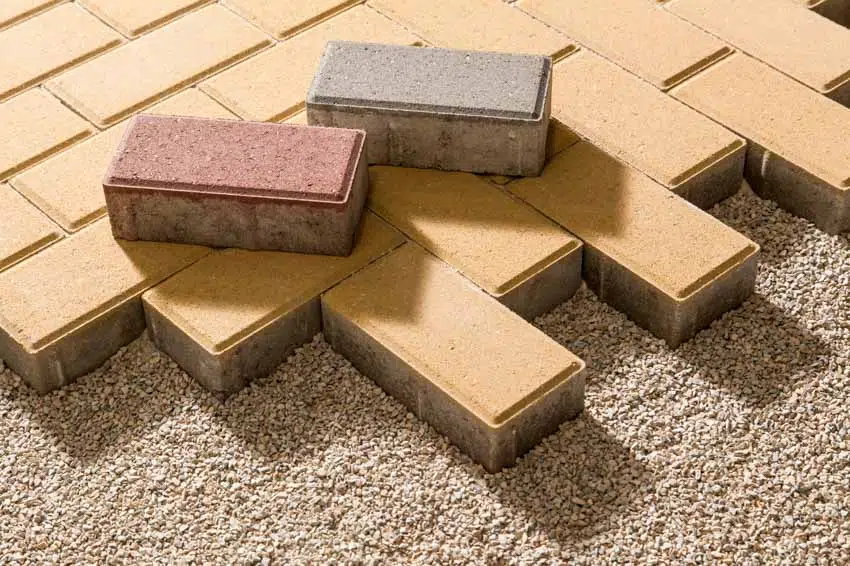 Brick paver on sand base material