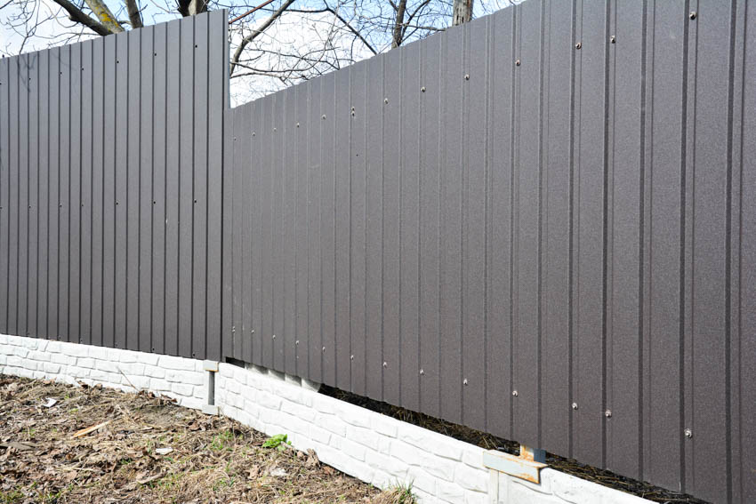 Corrugated metal panels for outdoor hot tub privacy