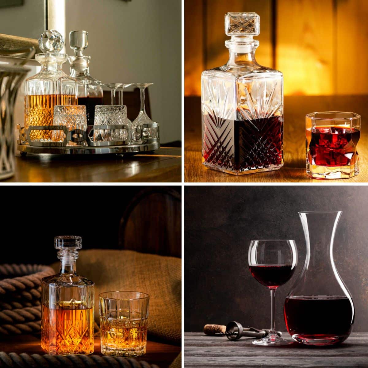 different types of wine decanter