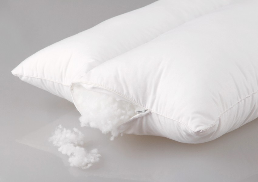 Hygiene white pillow with cotton filler