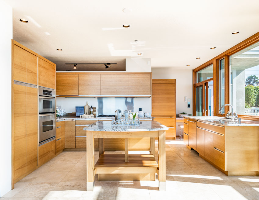 Maple cabinets in the kitchen