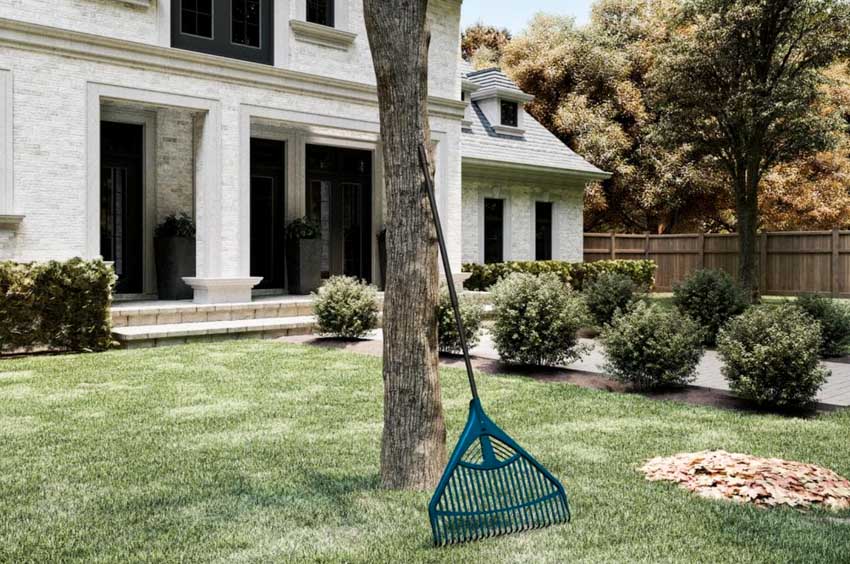 Landscape rake for use in outdoor spaces