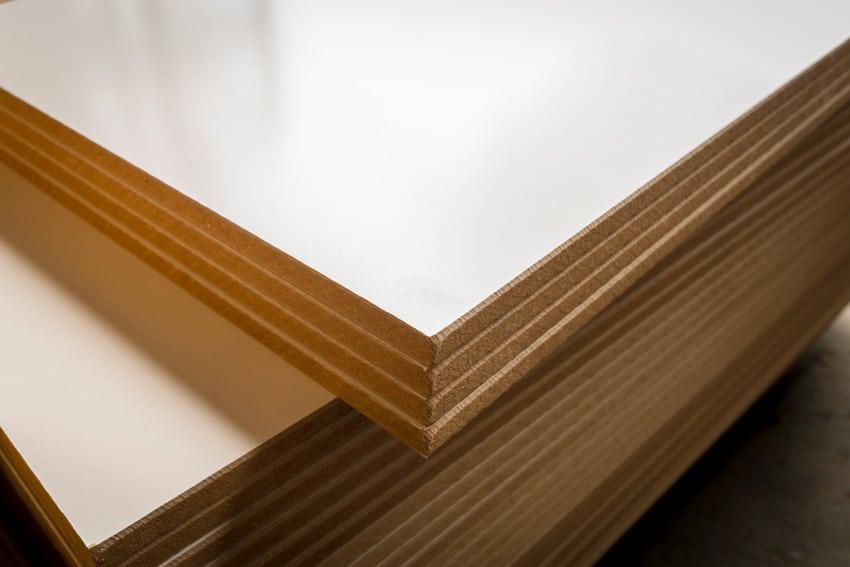 Closeup look of melamine wood board