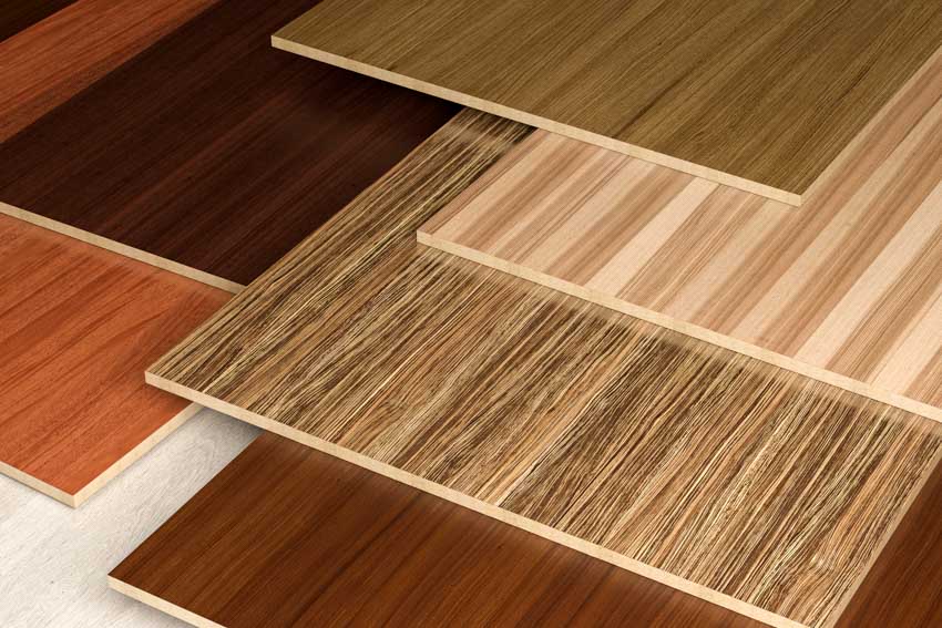 Melamine wood panels with different designs