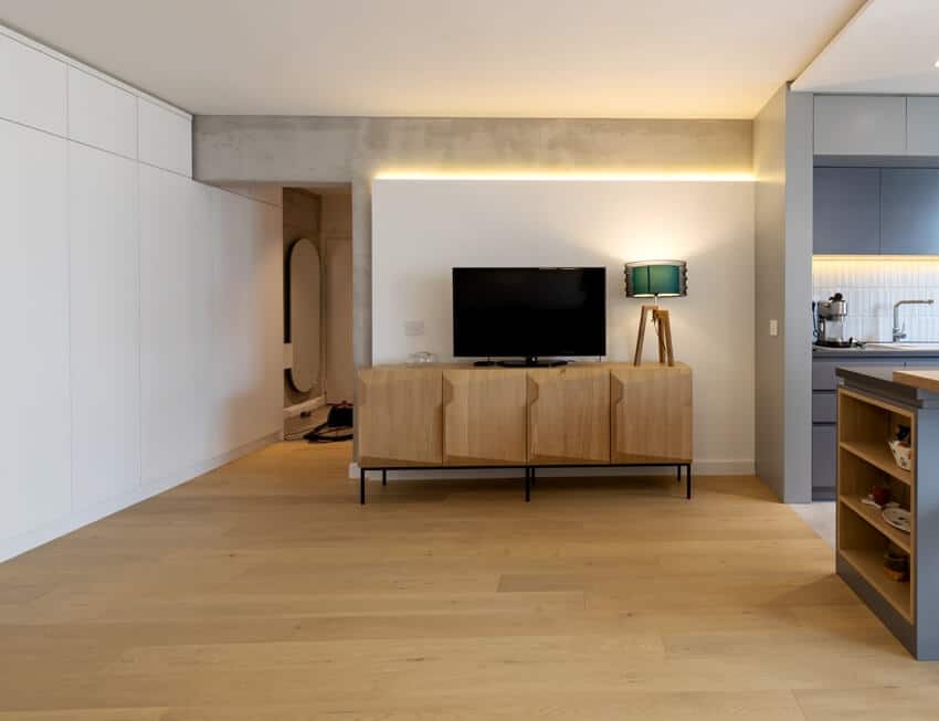 Living room with bamboo flooring