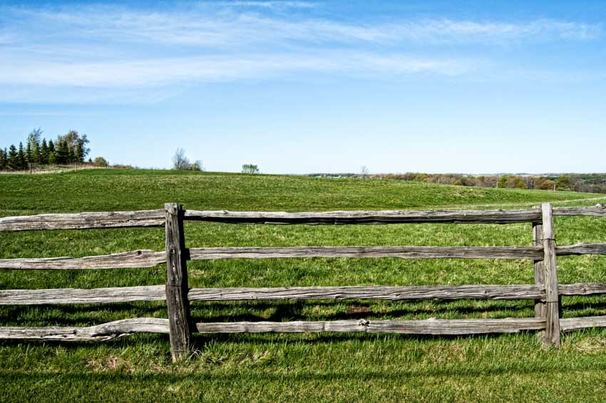 Rustic split rail fence for outdoor areas
