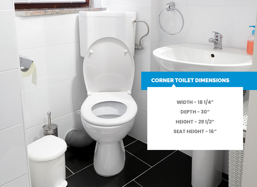 Corner toilet design dimensions