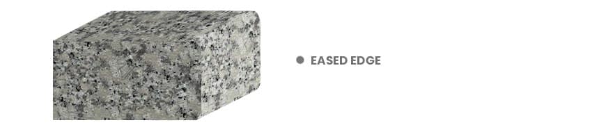 Eased granite countertop edge