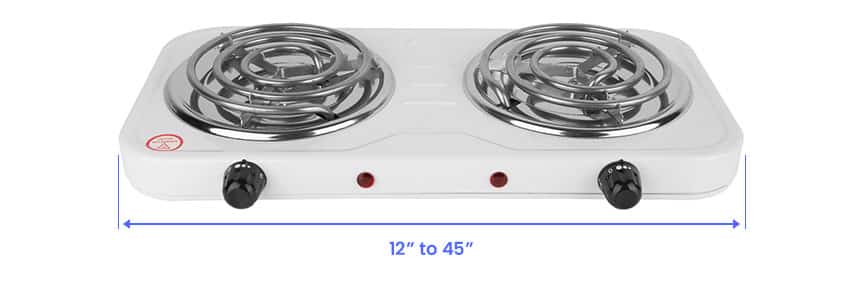 Electric cooktop sizes
