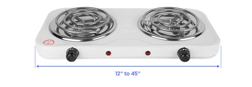 Size of electric cooktop