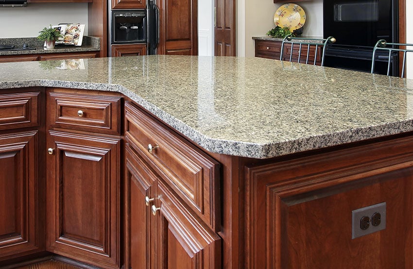 Elegant kitchen with hardwood kitchen island granite countertop