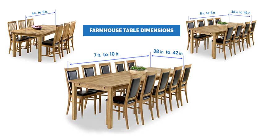 farmhouse kitchen table measurements