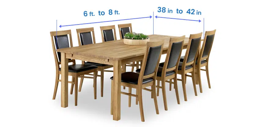 Farmhouse table dimensions for 8