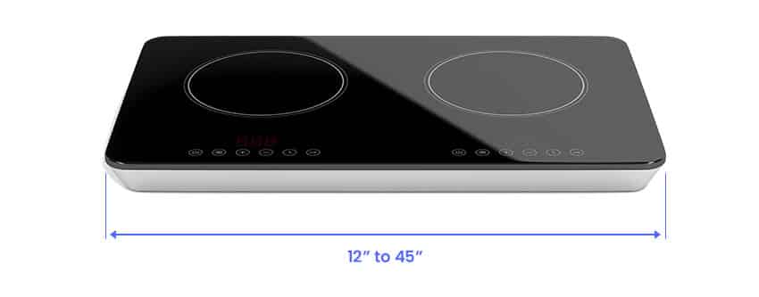 Dimensions for induction cooktop
