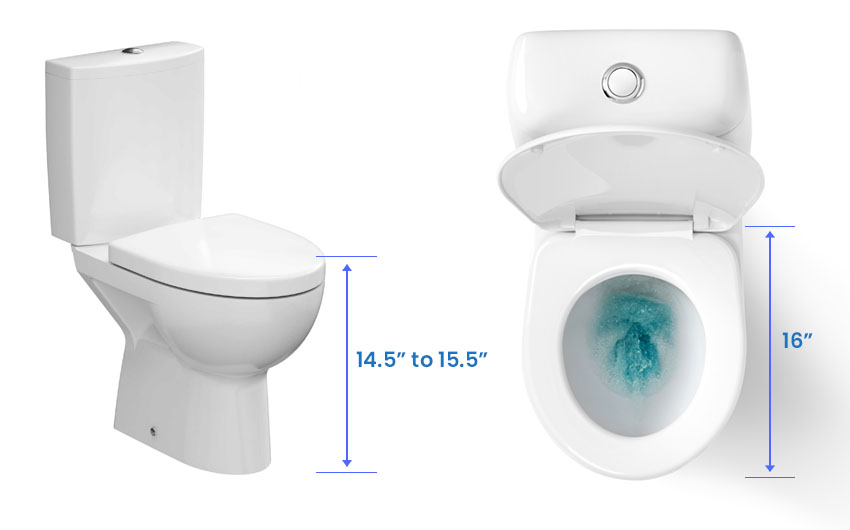 Round toilet dimensions