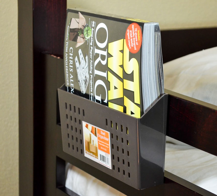 Bunk bed book holder for bedrooms