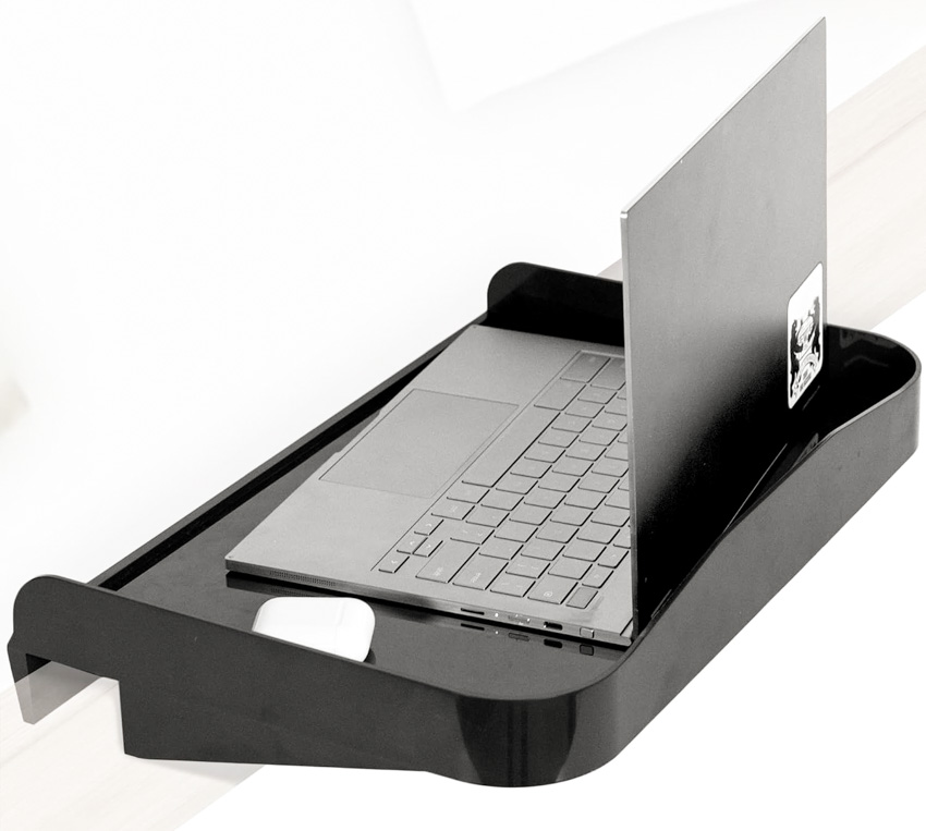 Black laptop tray