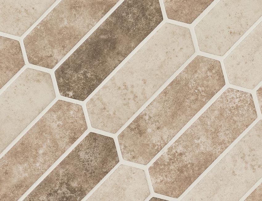 Diagonal picket tile backsplash for kitchens and bathrooms
