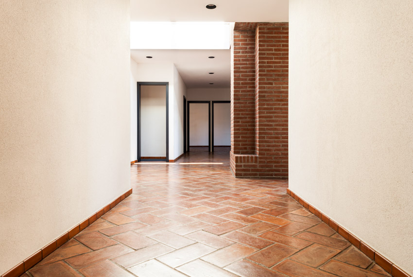 Hallway with white walls 