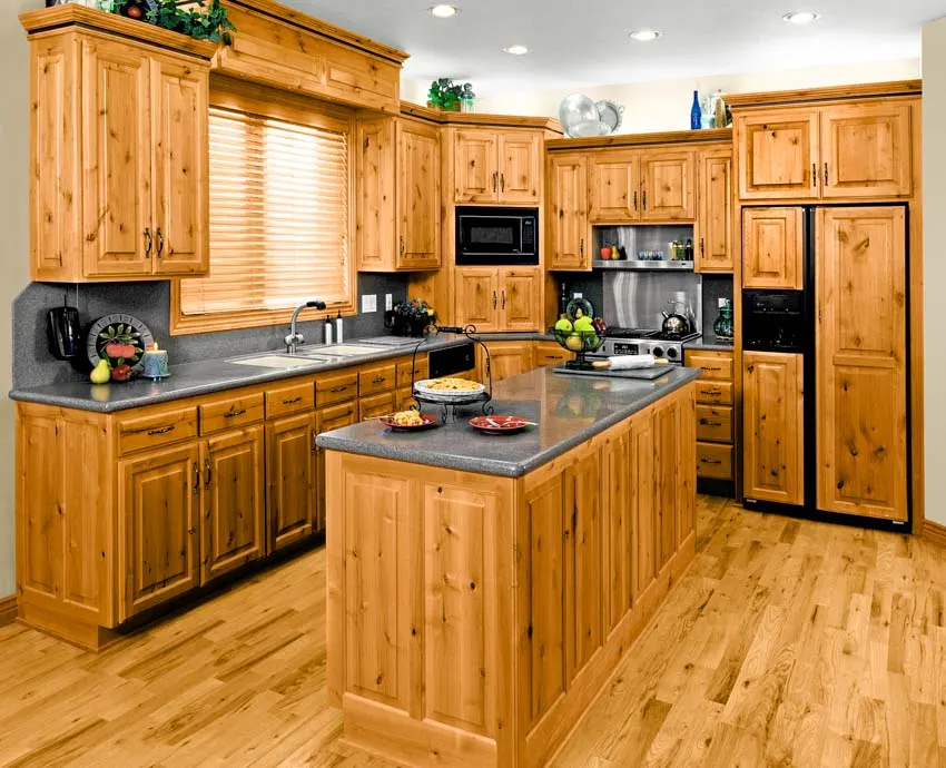 Kitchen with hickory cabinets