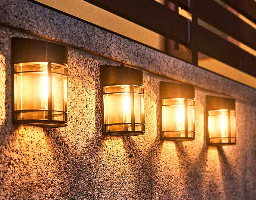 Sconce lights for outdoor fences