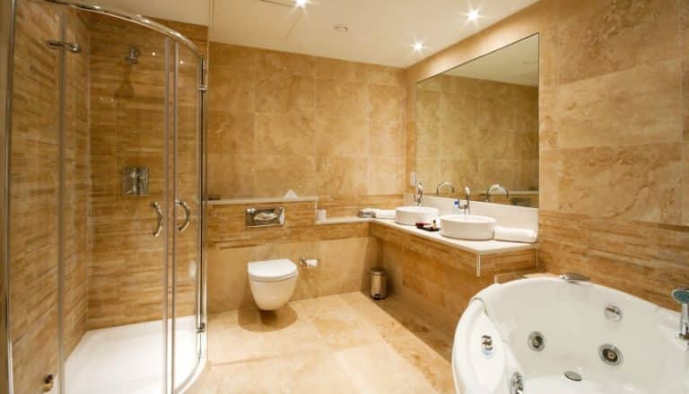 Travertine Bathroom Floor (Pros and Cons & Designs)