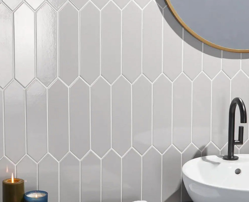 Vertical picket tile backsplash for kitchens and bathrooms