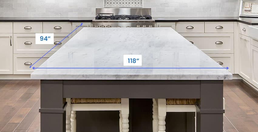 Carrara marble countertop dimensions