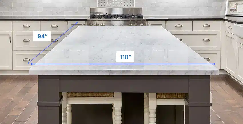 Carrara marble countertop dimensions