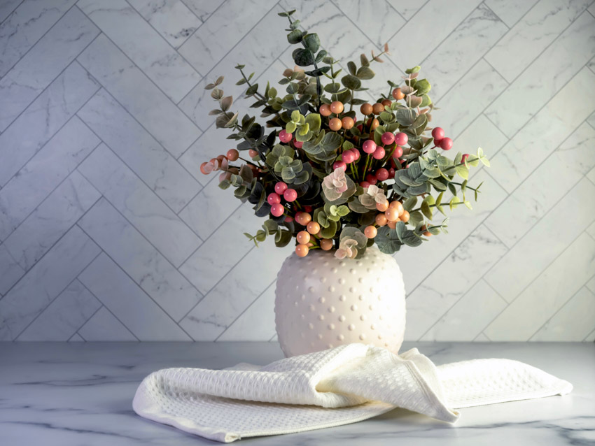 Beautiful vase with flowers in it for home interiors