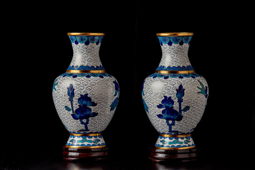 Cloisonne vases for home interiors
