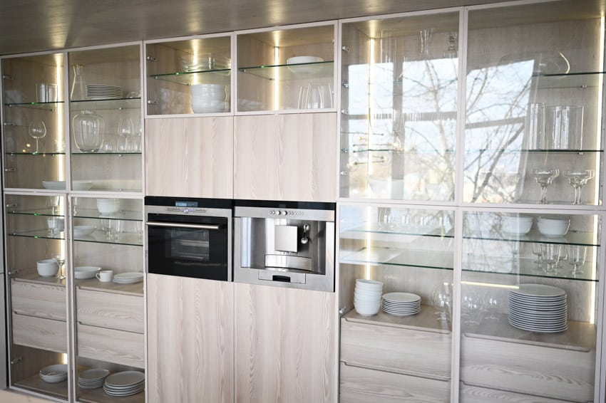 Cabinets with stacked plates and bowls