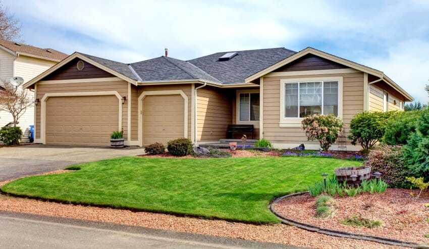 House with brown shiplap siding