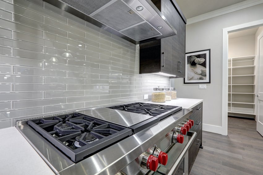 Frosted glass backsplash