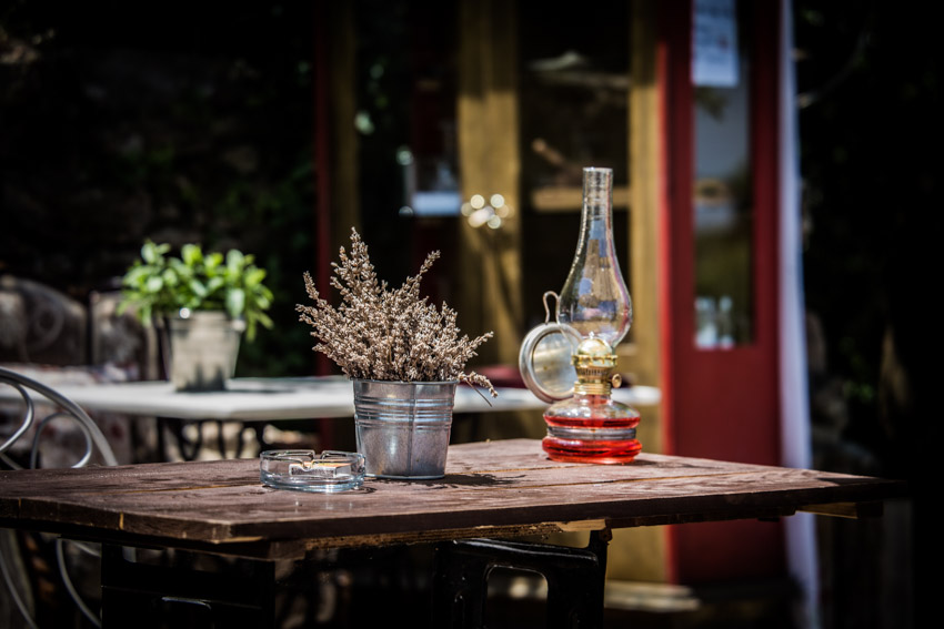 Glass lamp and pail vase