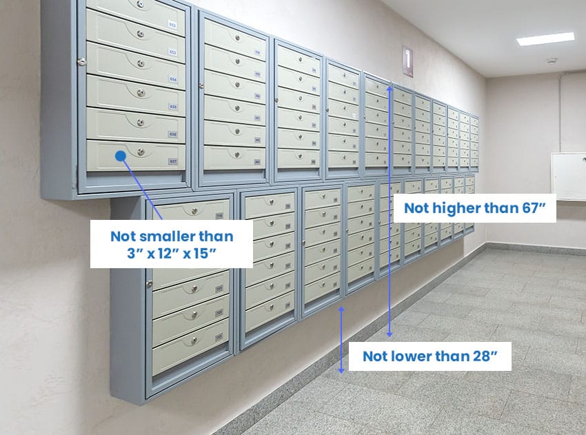 Apartment mailbox dimensions