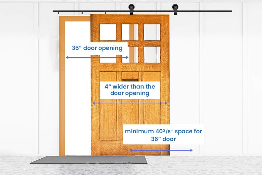 Barn door opening size