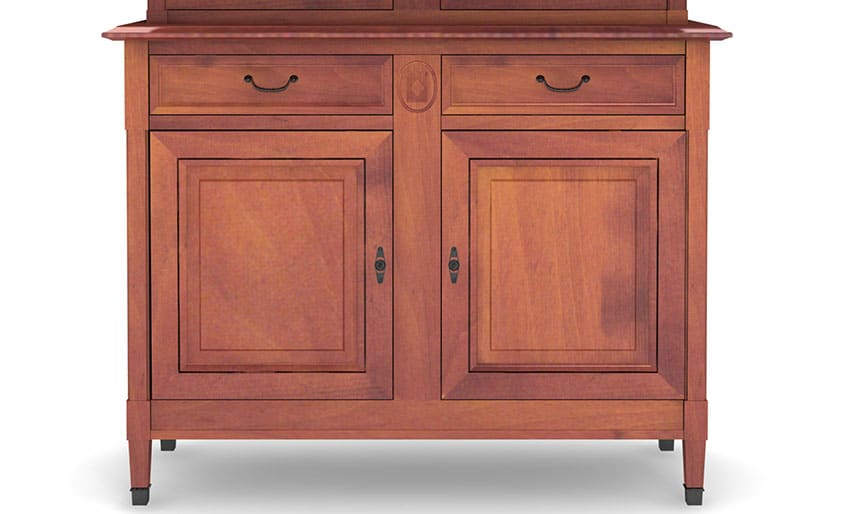 China cabinet with inset front drawers