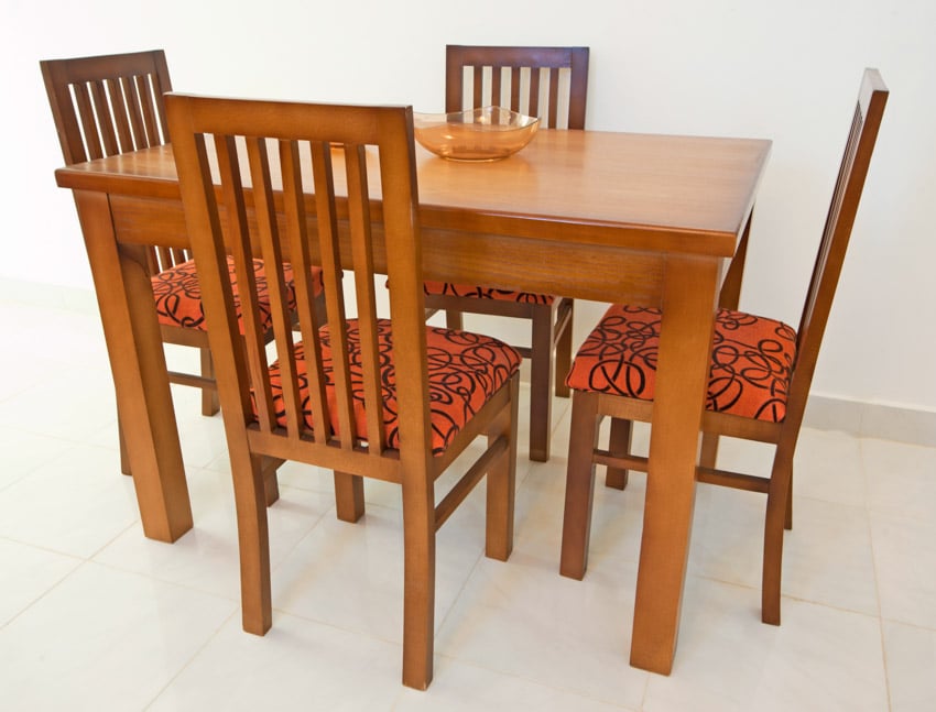 Wood dining table and chairs for home interiors