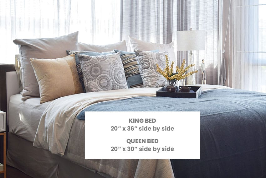 King bed and queen bed pillow size