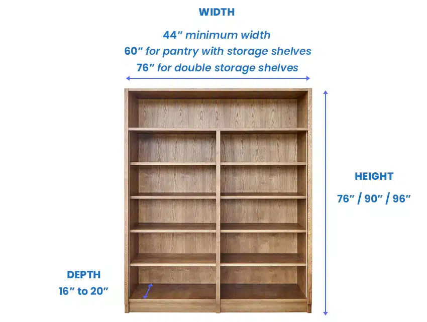 Kitchen pantry cabinet minimum width height and depth