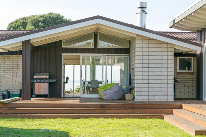 Mid century modern with double walled metal chimney