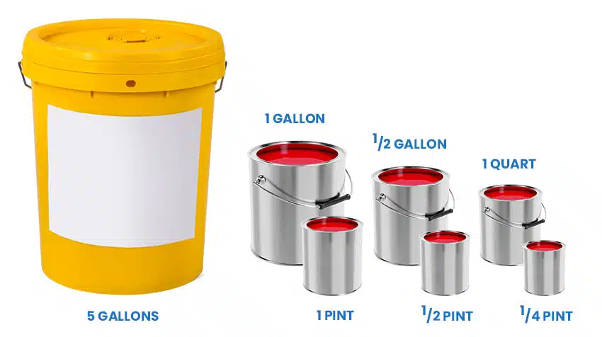 Liter, Quart and Pint Paint Containers